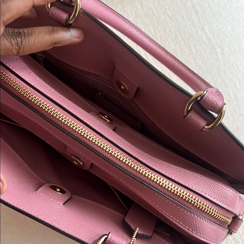 Coach Pink Satchel with Smooth Leather Finish - Picture 2 of 7
